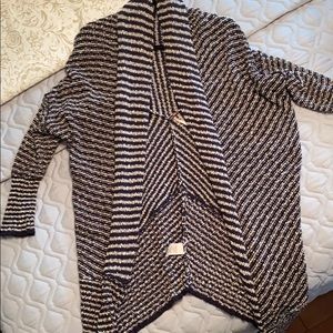 Free People Chunky Navy & Grey Sweater